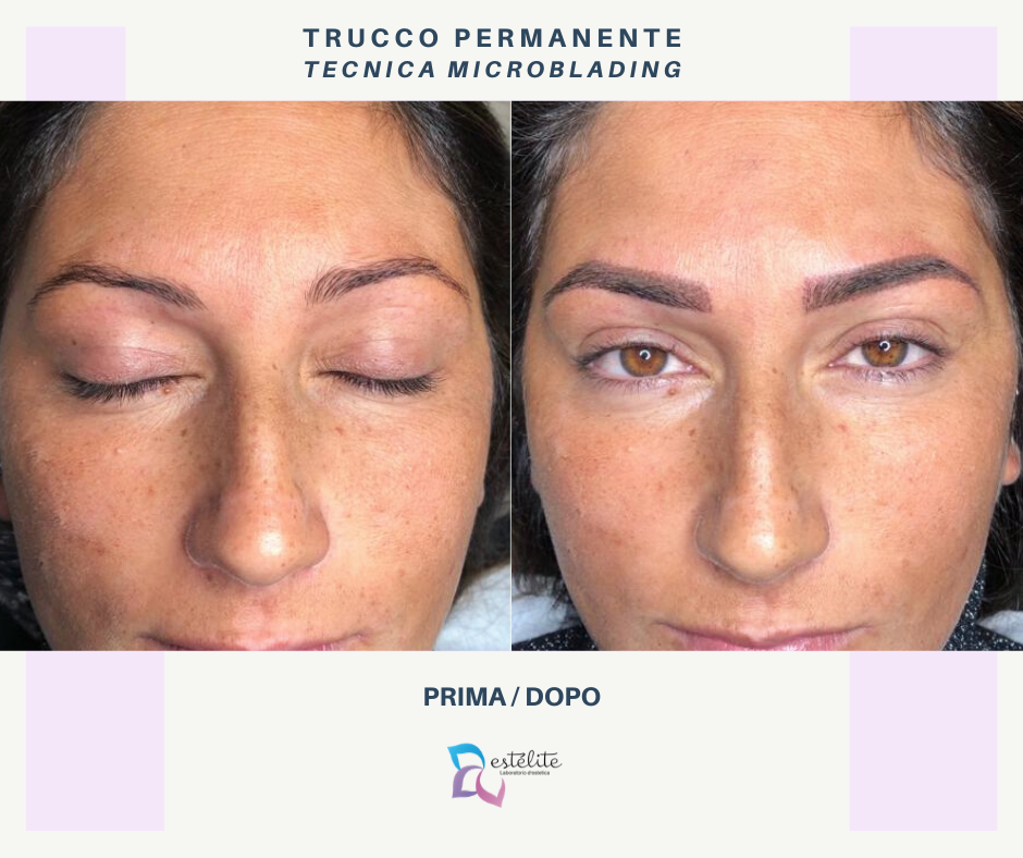 Trucco permanente microblading prima dopo